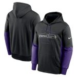 Minnesota Vikings Black Color Block Fleece Performance Pullover Hoodie