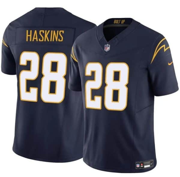 Los Angeles Chargers #28 Hassan Haskins Navy 2024 F.U.S.E. Vapor Limited Stitched Jersey
