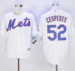 Mets #52 Yoenis Cespedes White(Blue Strip) New Cool Base Stitched Jersey
