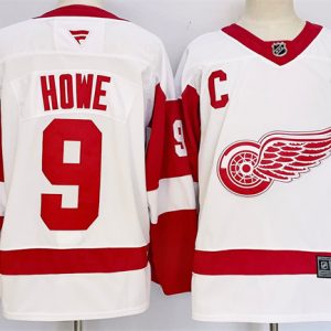 Detroit Red Wings #9 Gordie Howe White 2024-25 Stitched Jersey