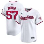 Cleveland Guardians #57 Shane Bieber White Home Limited Stitched Jersey