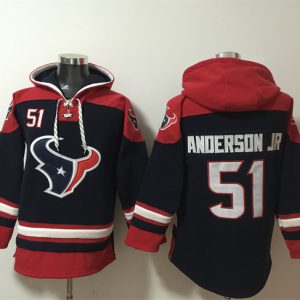 Houston Texans #51 Will Anderson Jr Navy Ageless Must-Have Lace-Up Pullover Hoodie