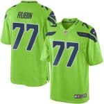 Seahawks #77 Ahtyba Rubin Green Stitched Limited Rush Nike Jersey
