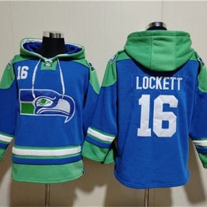 Seattle Seahawks #16 Tyler Lockett Ageless Must-Have Lace-Up Pullover Hoodie