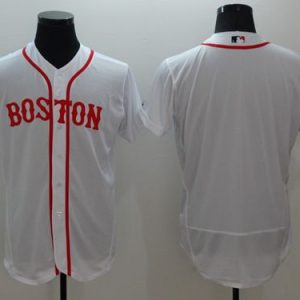 Red Sox Blank White Flexbase Authentic Collection Alternate Home Stitched Jersey