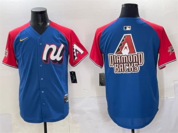 National League Arizona Diamondbacks Team Big Logo Blue Red Alternate 2025 All-Star Edition Limited Stitched Jersey