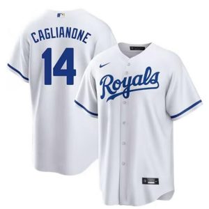 Kansas City Royals #14 Jac Caglianone White Cool Base Stitched Jersey
