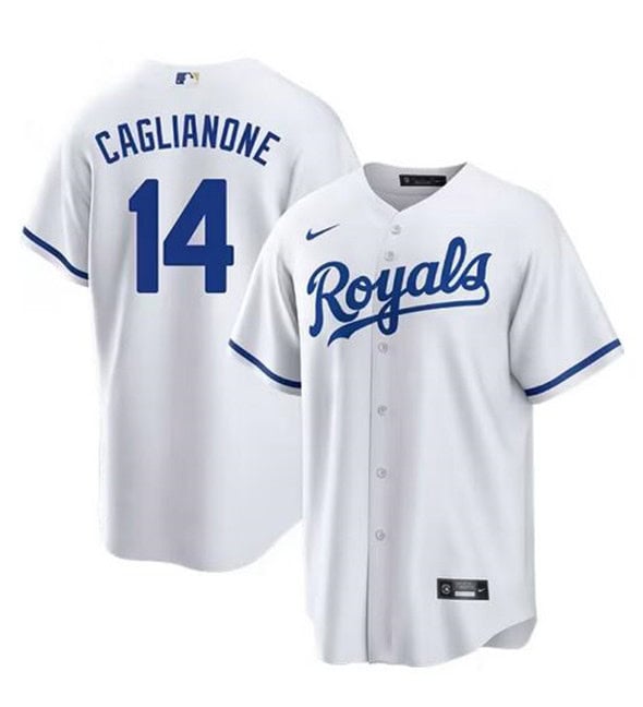 Kansas City Royals #14 Jac Caglianone White Cool Base Stitched Jersey
