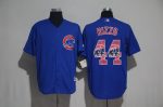 Chicago Cubs #44 Anthony Rizzo Blue Team Logo Print Cool Base Stitched Jersey