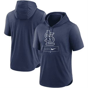 St. Louis Cardinals Navy Short Sleeve Pullover Hoodie