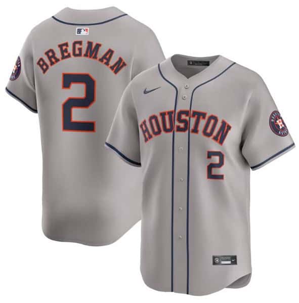 Houston Astros #2 Alex Bregman Gray 2024 Away Limited Stitched Jersey