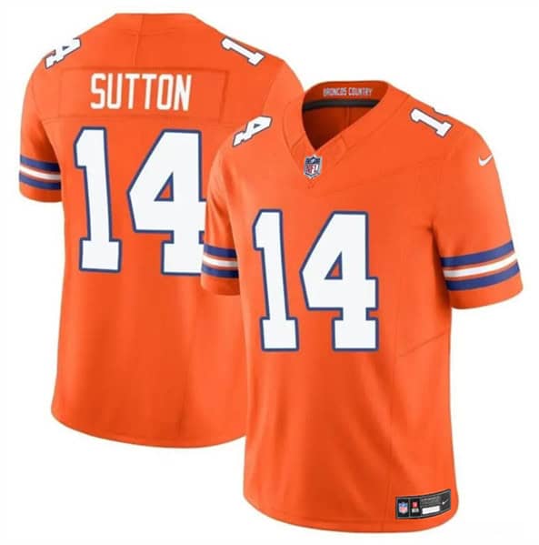 Denver Broncos #14 Courtland Sutton Orange F.U.S.E. Mile High Collection 1977 Throwback Vapor Limited Stitched Jersey
