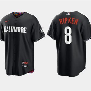 Baltimore Orioles #8 Cal Ripken Jr. Black 2023 City Connect Cool Base Stitched Jersey