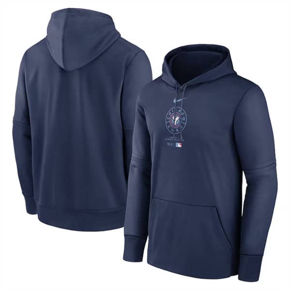 Chicago Cubs Navy Collection Practice Performance Pullover Hoodie