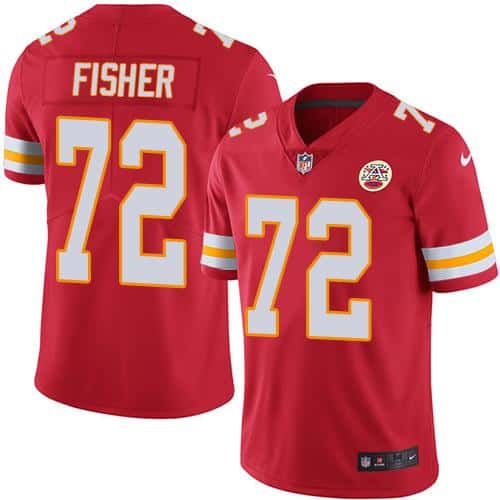 Chiefs #72 Eric Fisher Red Stitched Limited Rush Nike Jersey