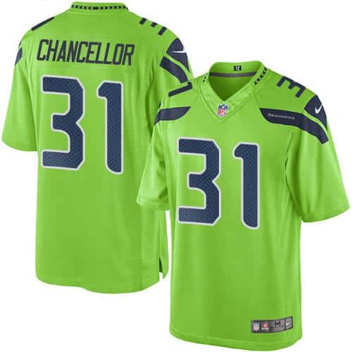 Seahawks #31 Kam Chancellor Green Stitched Limited Rush Nike Jersey