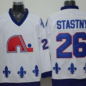 Nordiques #26 Peter Stastny White CCM Throwback Stitched Jersey