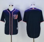 Nationals Blank Navy Blue New Cool Base Stitched Jersey