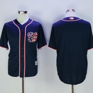 Nationals Blank Navy Blue New Cool Base Stitched Jersey