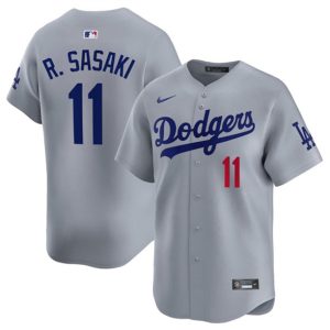 Los Angeles Dodgers #11 Roki Sasaki Gray 2025 Alternate Limited Stitched Jersey