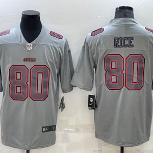 San Francisco 49ers #80 Jerry Rice Gray Atmosphere Fashion Stitched Jersey