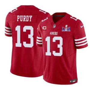 San Francisco 49ers #13 Brock Purdy Red 2024 F.U.S.E. Super Bowl LVIII Patch And 1-Star C Patch Vapor Untouchable Limited Stitched Jersey