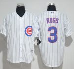 Cubs #3 David Ross White(Blue Strip) New Cool Base Stitched Jersey