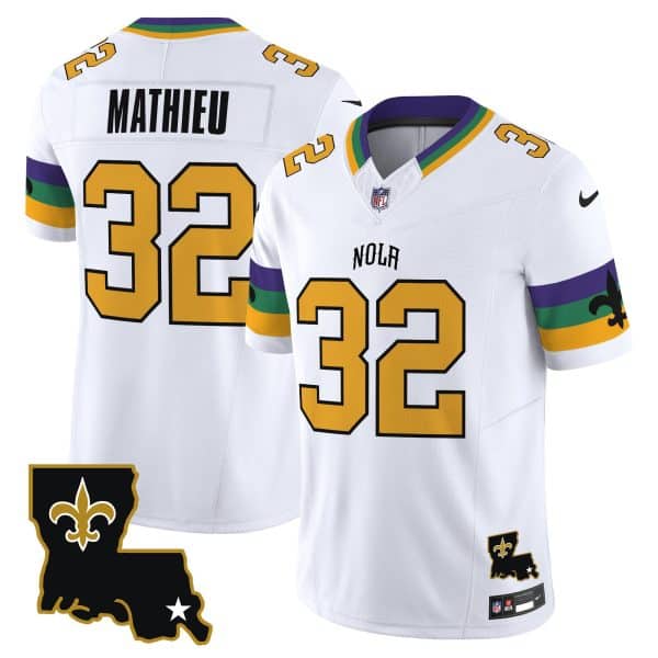 New Orleans Saints #32 Tyrann Mathieu White 2024 F.U.S.E. Vapor Limited Stitched Jersey