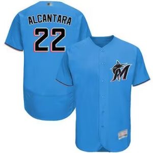 Miami Marlins #22 Sandy Alcantara Blue Flex Base Stitched Jersey