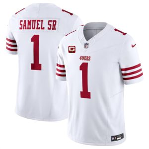San Francisco 49ers #1 Deebo Samuel SR White 2024 F.U.S.E. With 2-Star C Patch Vapor Untouchable Limited Stitched Jersey