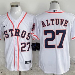 Houston Astros #27 Jose Altuve White 2024 Home Stitched Jersey