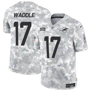 Miami Dolphins #17 Jaylen Waddle Arctic Camo 2024 F.U.S.E. Salute To Service Limited Stitched Jersey
