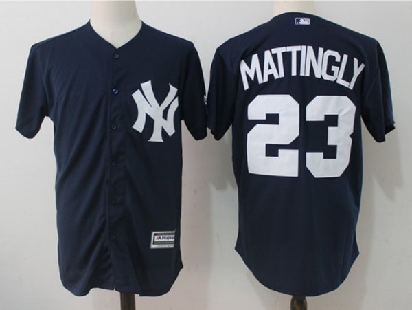 New York Yankees #23 Don Mattingly Black Cool Base Stitched Jersey