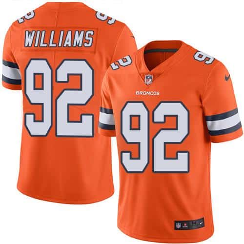 Broncos #92 Sylvester Williams Orange Stitched Limited Rush Nike Jersey