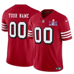 San Francisco 49ers Custom New Red 2024 F.U.S.E. Super Bowl LVIII Patch Vapor Untouchable Limited Stitched Jersey