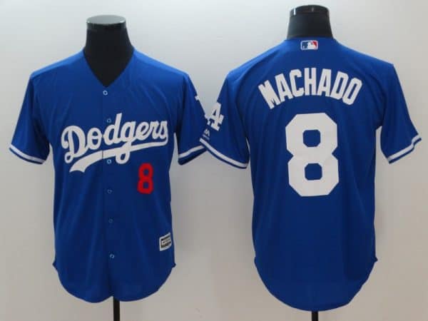 Los Angeles Dodgers #8 Manny Machado Royal Cool Base Stitched Jersey