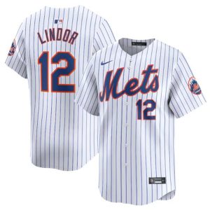 New York Mets #12 Francisco Lindor White 2024 Home Limited Stitched Jersey