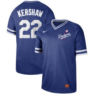 Los Angeles Dodgers #22 Clayton Kershaw Blue Cooperstown Collection Legend Stitched Jersey