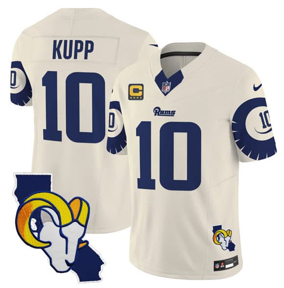Los Angeles Rams #10 Cooper Kupp Bone 2025 4-Star C Patch F.U.S.E. V2 Limited Stitched Jersey