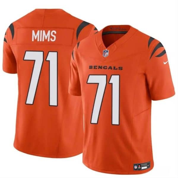 Cincinnati Bengals #71 Amarius Mims Orange 2024 Draft F.U.S.E Vapor Untouchable Limited Stitched Jersey