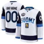 Finland Custom White 2025 4 Nations Face-Off Premium Stitched Jersey
