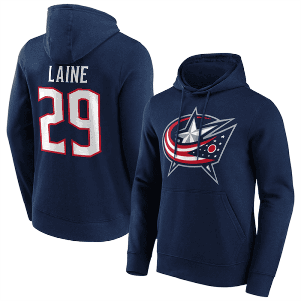 Columbus Blue Jackets #29 Patrik Laine Navy Pullover Hoodie