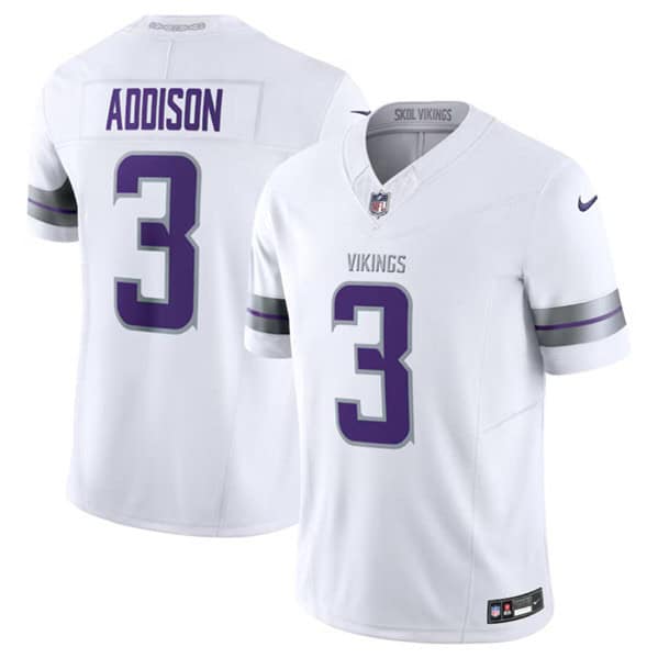 Minnesota Vikings #3 Jordan Addison White F.U.S.E. Winter Warrior Limited Stitched Jersey