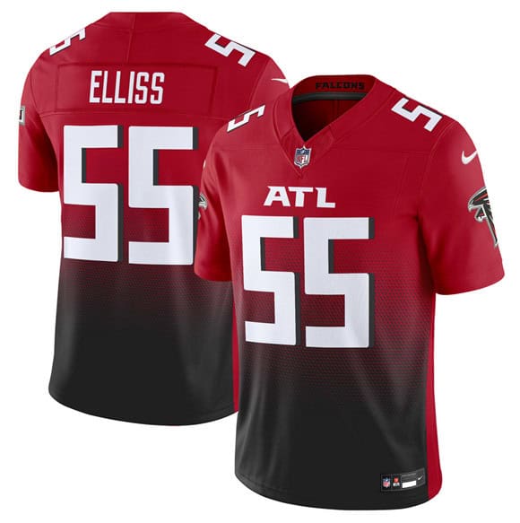 Atlanta Falcons #55 Kaden Elliss Red Black 2025 F.U.S.E Vapor Untouchable Limited Stitched Jersey