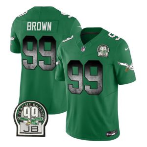 Philadelphia Eagles #99 Jerome Brown Green 2023 F.U.S.E. Throwback Vapor Untouchable Limited Stitched Jersey