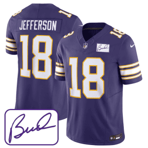Minnesota Vikings #18 Justin Jefferson Purple 2023 F.U.S.E. Bud Grant Patch Limited Stitched Jersey