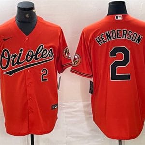 Baltimore Orioles #2 Gunnar Henderson Orange Cool Base Stitched Jersey