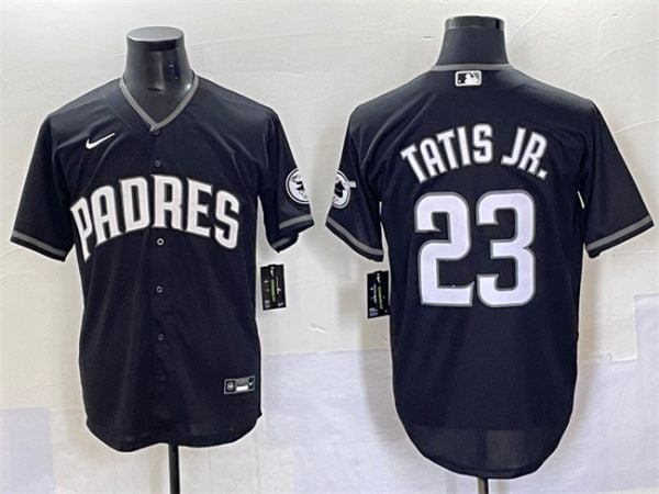 San Diego Padres #23 Fernando Tatis Jr. Black Stitched Jersey