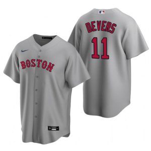 Boston Red Sox #11 Rafael Devers Grey Cool Base Stitched Jersey