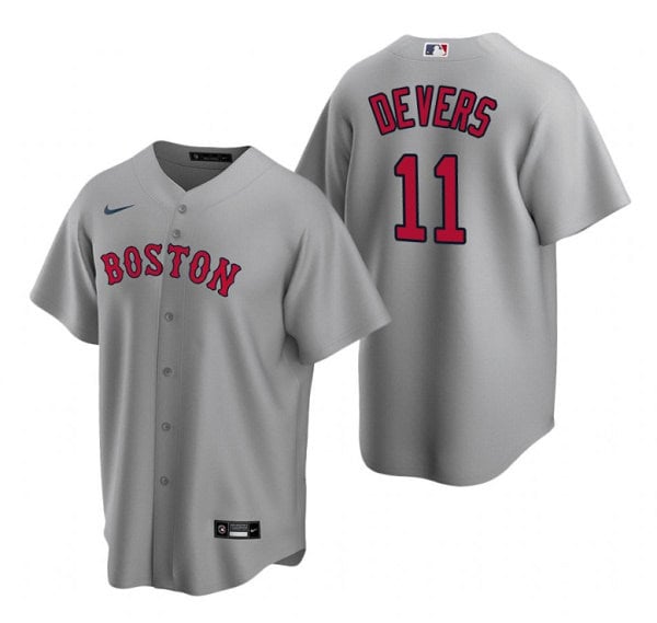 Boston Red Sox #11 Rafael Devers Grey Cool Base Stitched Jersey